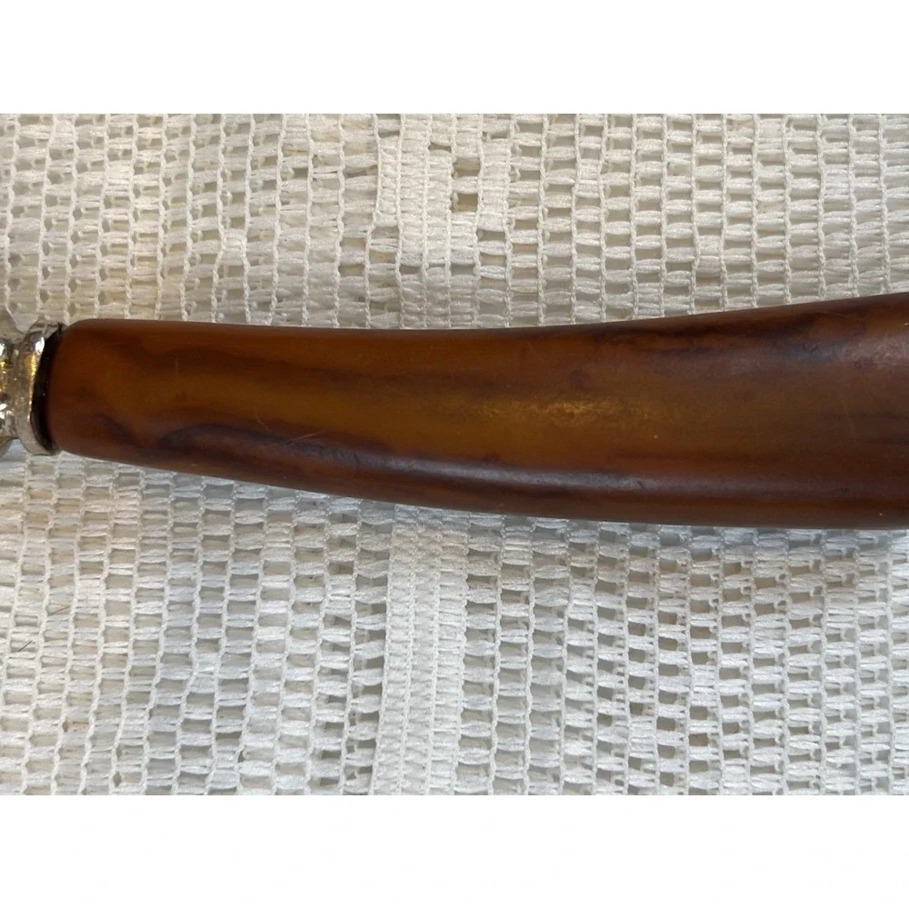 Pie Server Cake Slicer Stainless Steel Marbled Bakelite Style‎ Handle Vintage